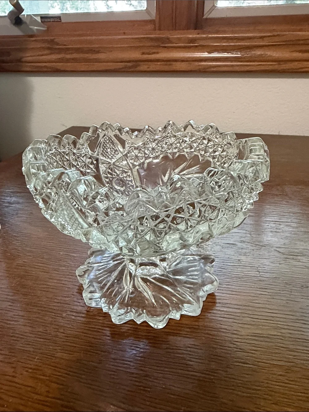 Clear Cut Glass Footed Bowl and Vase - Elegant Home Accent